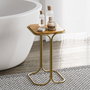 Hanah Home Mesa de Centro SHB-001-C, Madera y Metal, Color Dorado y Natural, 30x52x30 cm